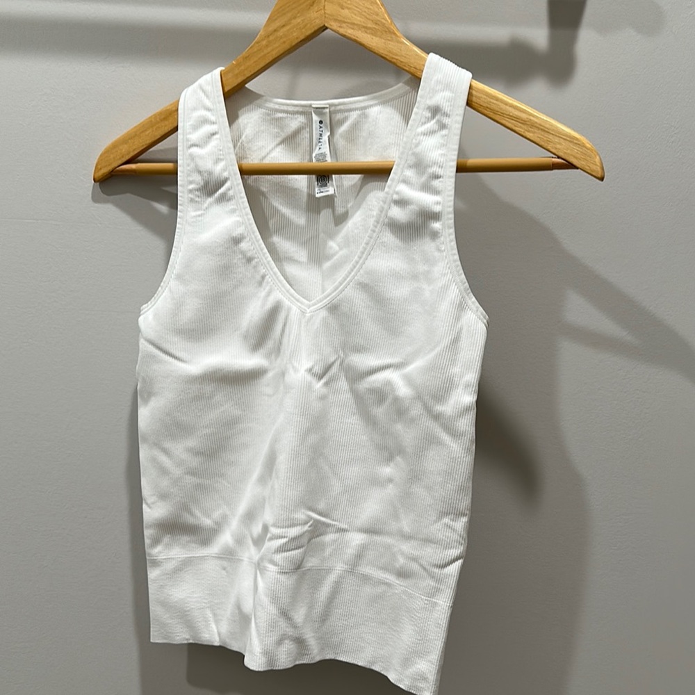 White Ribbed Tank Top